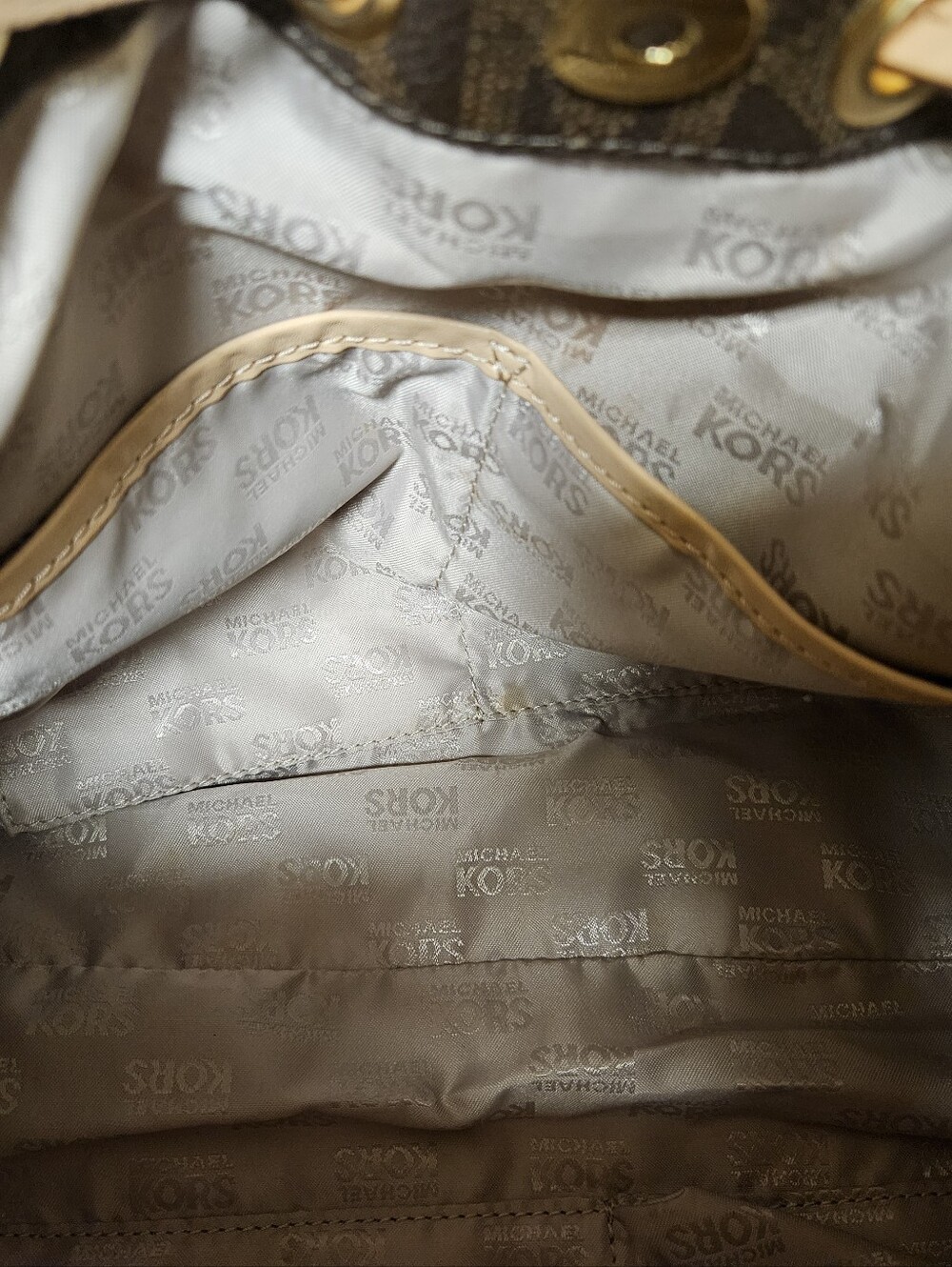 Vintage Michael Kors Signature Drawstring Bag Vintage Satchel - Picture 12 of 16